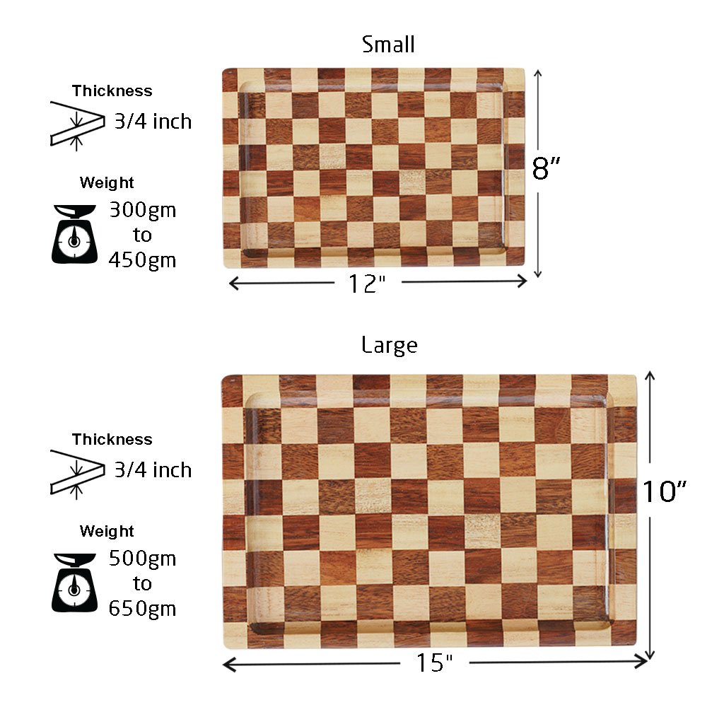 Measurement for Chessboard Style Wooden Tray - Woodgeek Store   