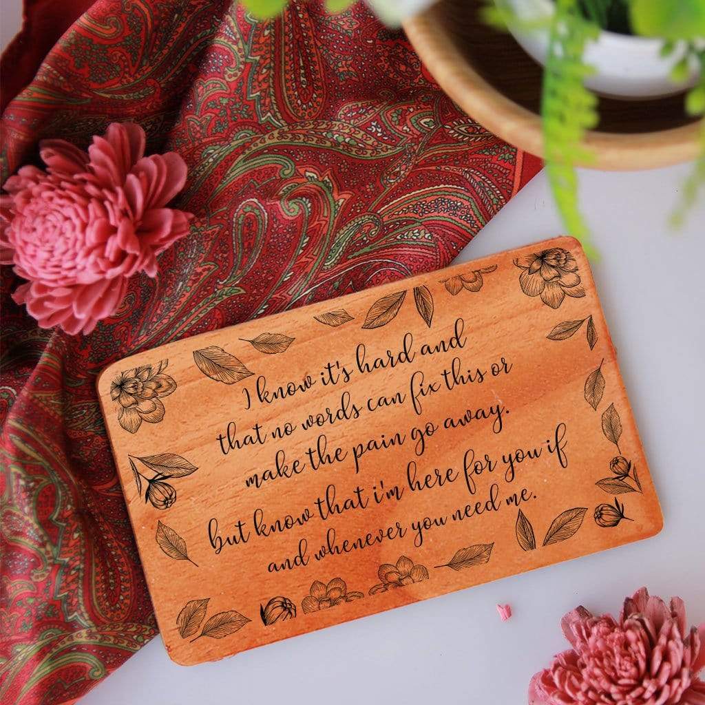 Sympathy Cards. A Set Of Personalized Wooden Cards Engraved With Condolence Note. Send condolence message to colleague or thank you for condolence notes with engraved wooden cards