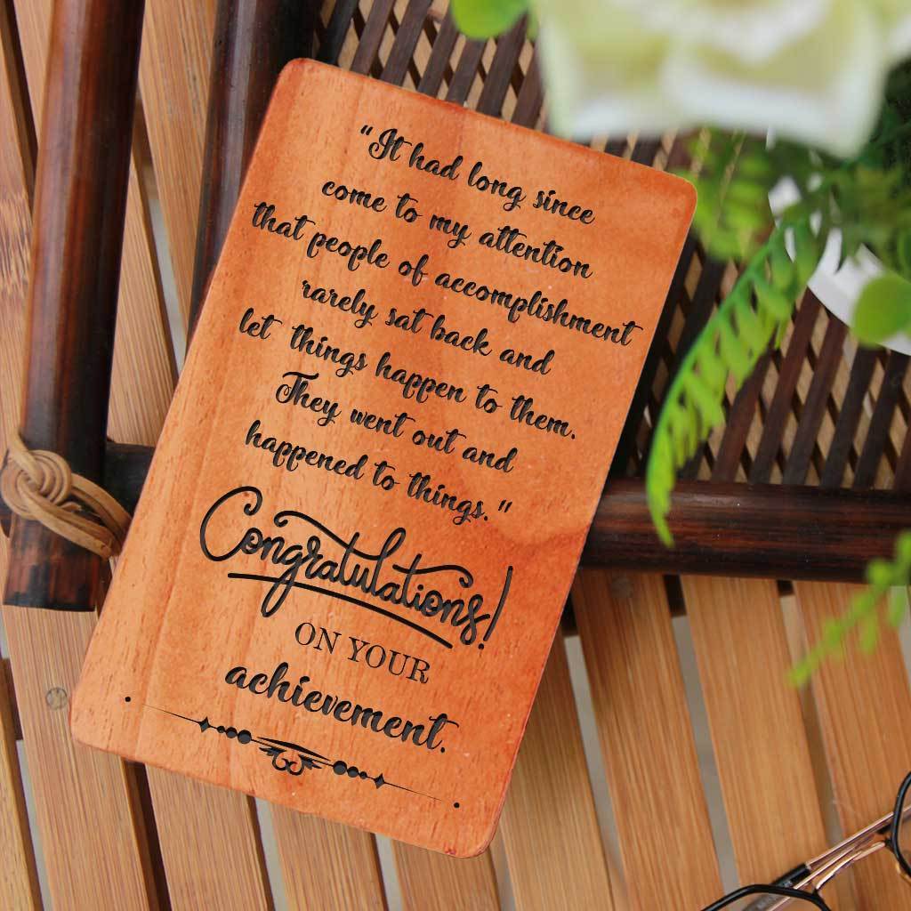 Congratulations Cards. A Set Of Personalized Wooden Cards. Greeting Cards Engraved With Congratulations For Baby Girl, Congratulations For Baby Boy, Congratulations On New Job and Congratulations On New Home