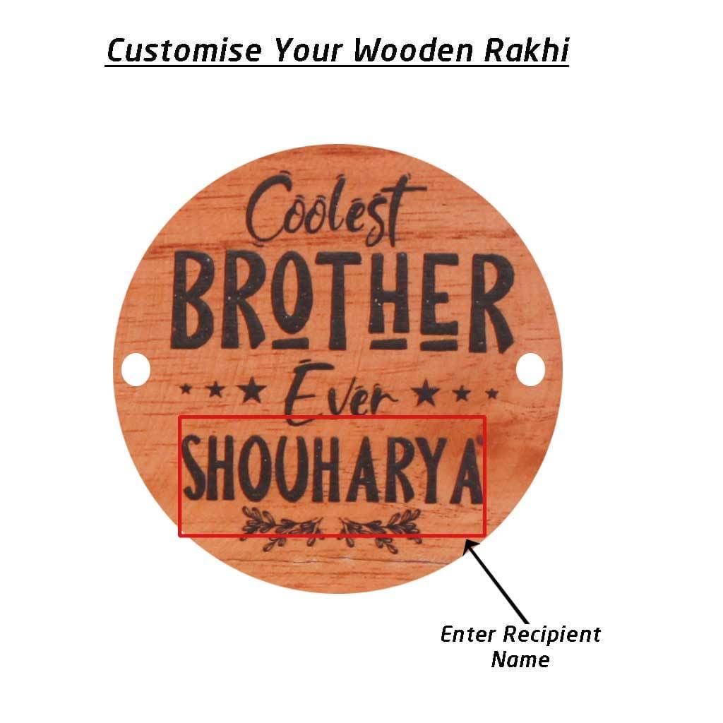 Personalised Rakhi With Name - Wooden Rakhi