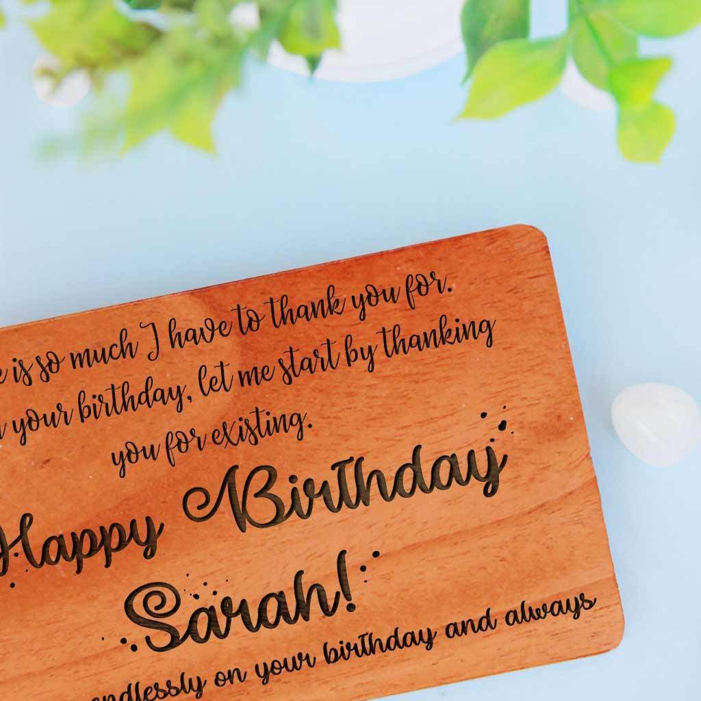 Personalised Birthday Cards Custom Engraved With Personal Birthday Wishes. Wooden Birthday Cards In A Set Of 5 and 10. Customize Wooden Cards and Funny Birthday Card as birthday card for friends, birthday cards for mom, birthday cards for husband, birthday cards for dad etc.
