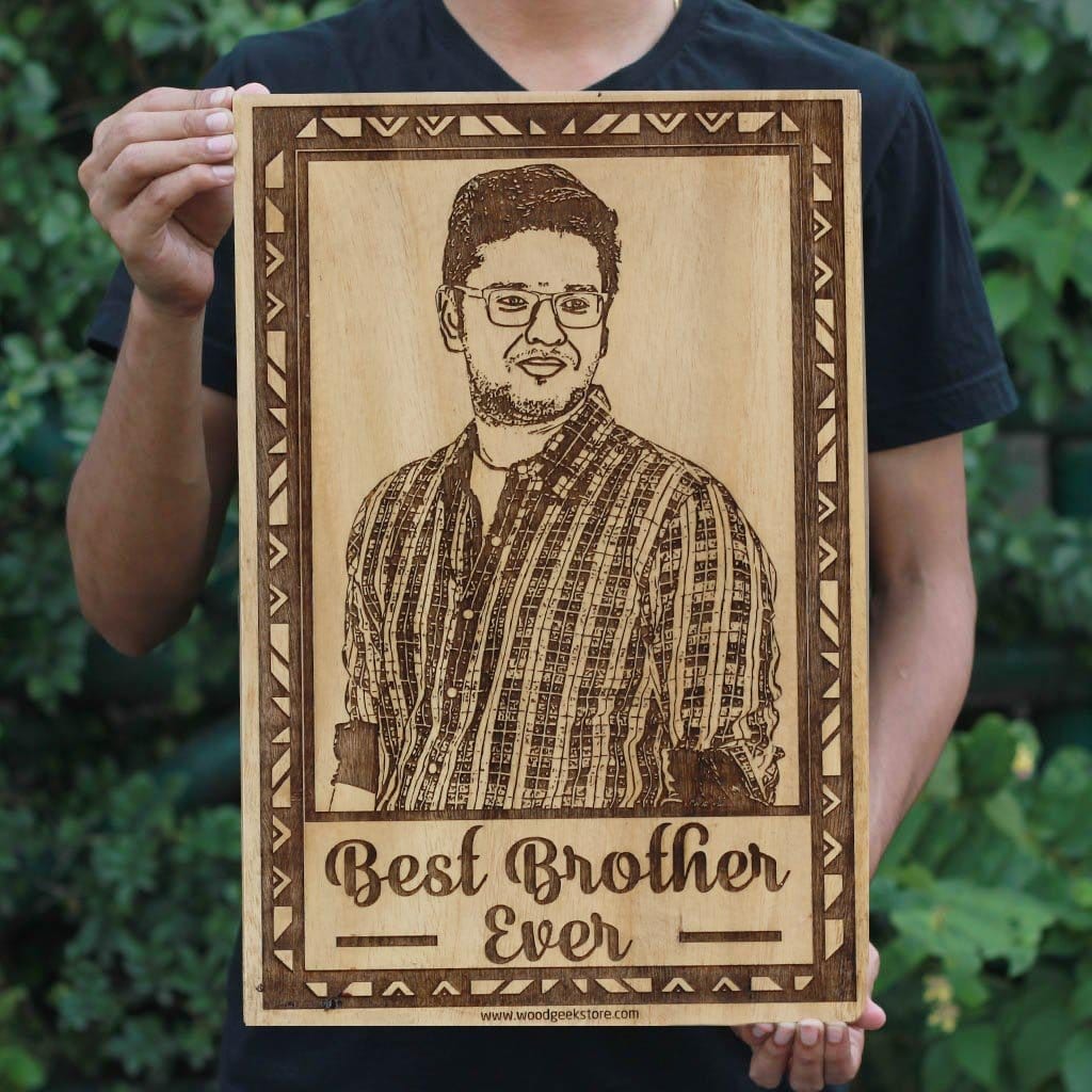 Wood Frame | Photo on Wood | Personalized Gift for Brother | Wood Art | Wooden Picture Frame - Woodgeek Store