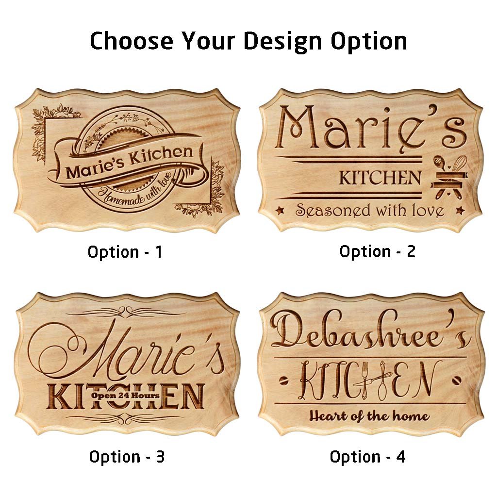 Custom Kitchen Wood Sign | Personalized Wooden Kitchen Name Signs | Large Wood House Signs by Woodgeek Store