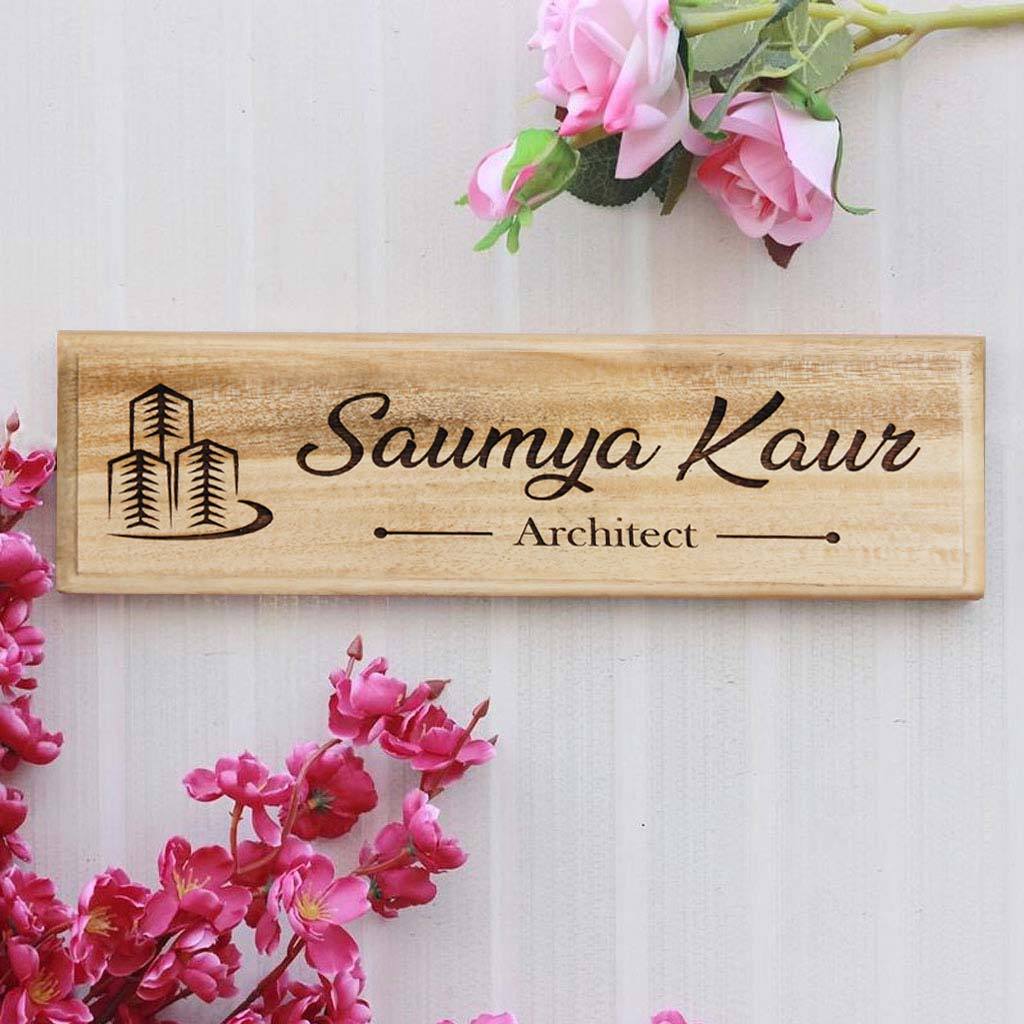 Office Desk &amp; Door Name Plates for Architects - Personalized Name Signs For Architects by Woodgeek Store