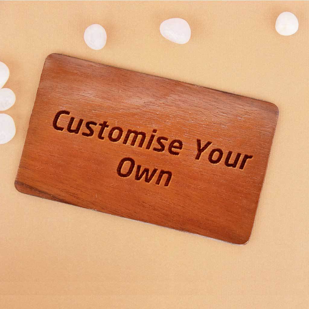 Happy Raksha Bandhan - Personalised Wooden Rakhi &amp; Greeting Card