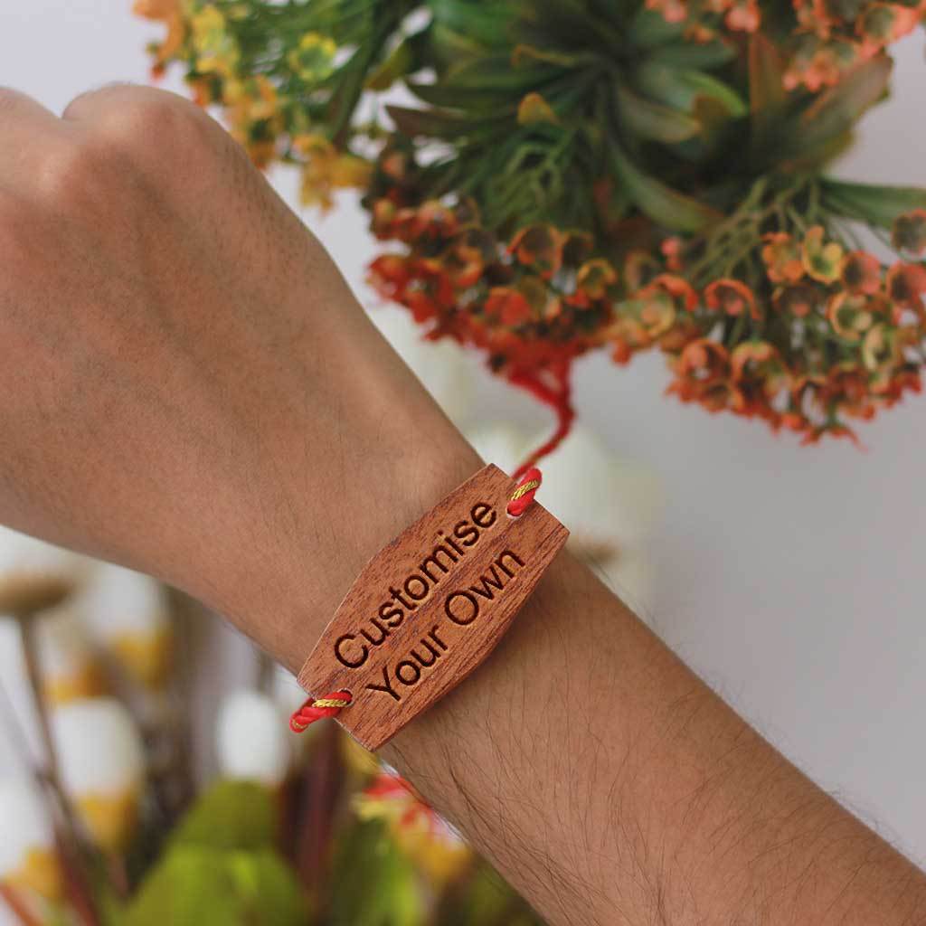 Customize Your Own Wooden Rakhi - Personalised Rakhi - Raksha Bandhan Gifts by Woodgeek Store