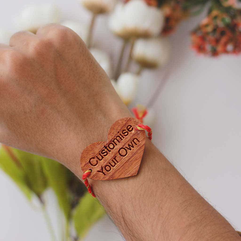 Customize Your Own Wooden Rakhi - Personalised Rakhi - Raksha Bandhan Gifts by Woodgeek Store