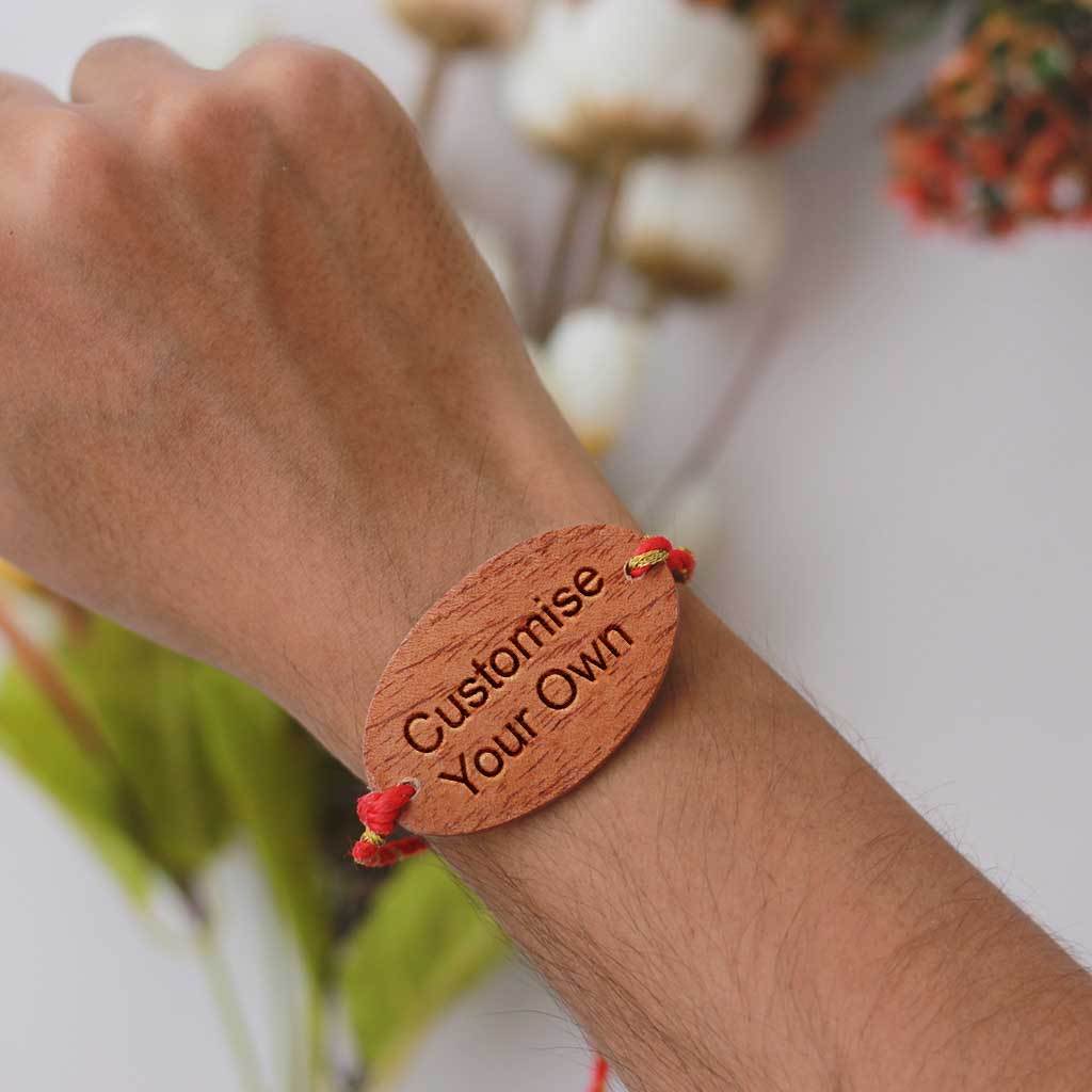 Customize Your Own Wooden Rakhi - Personalised Rakhi - Raksha Bandhan Gifts by Woodgeek Store
