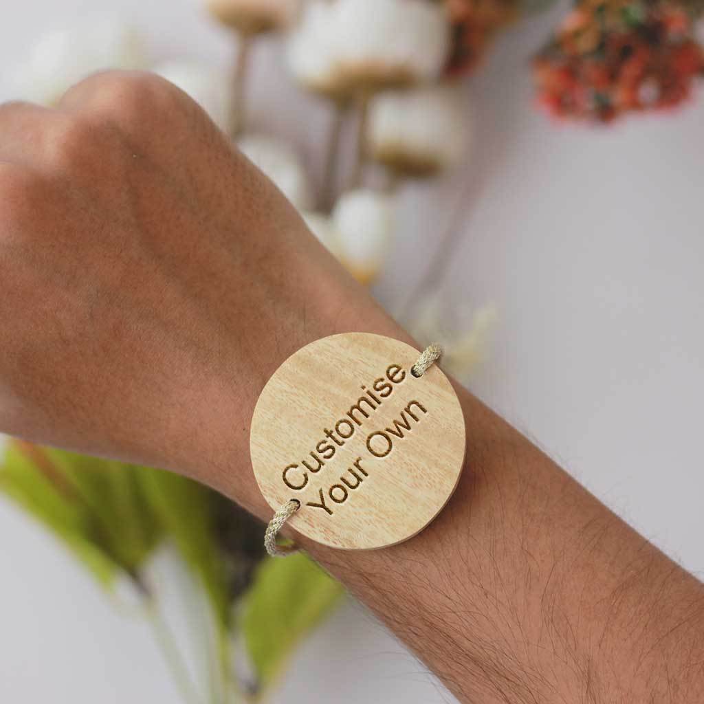 Customize Your Own Wooden Rakhi - Personalised Rakhi - Raksha Bandhan Gifts by Woodgeek Store