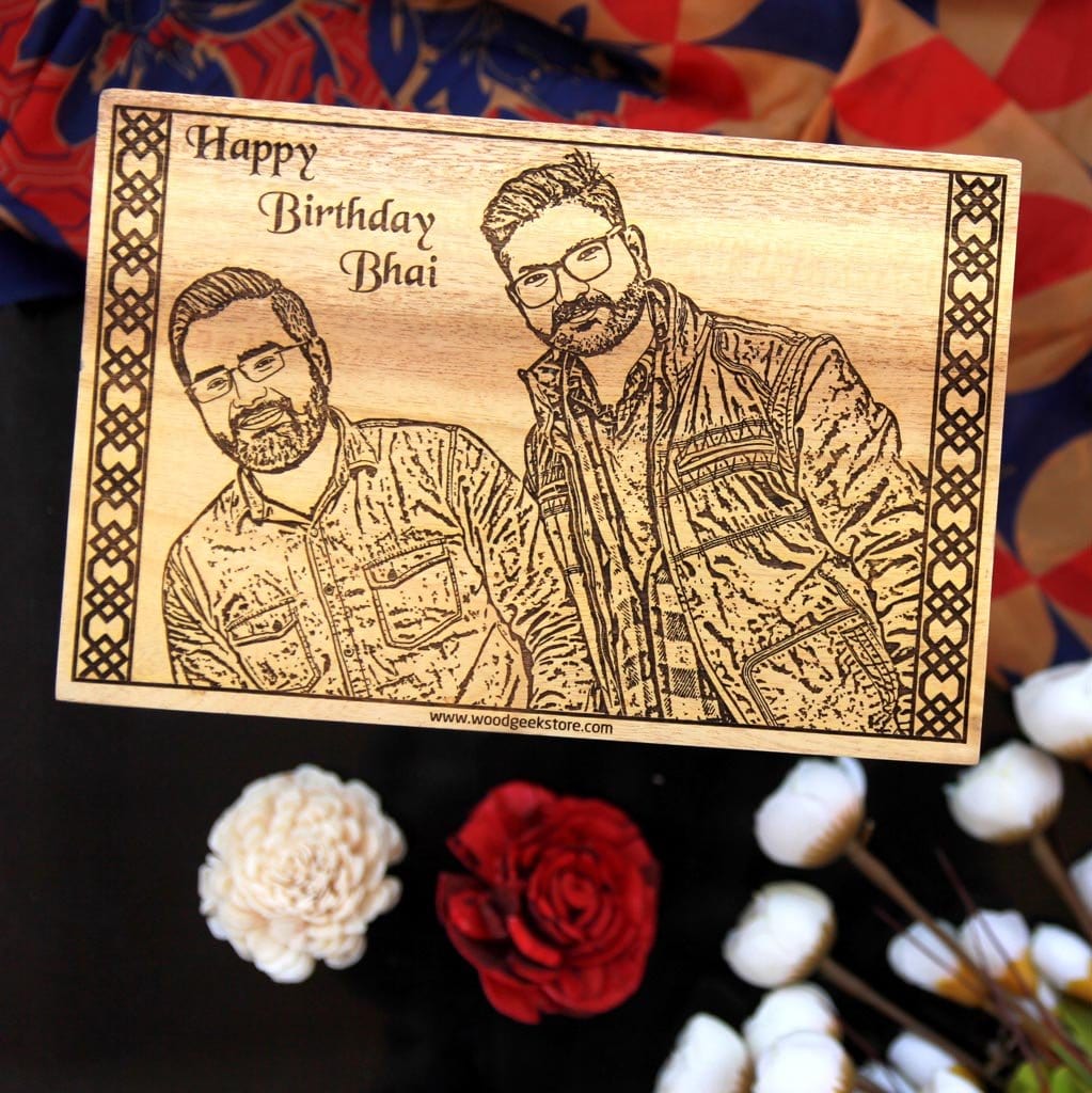 Custom Engraved Wooden Birthday Poster For Brothers | This Wood Wall Art Makes One Of The Best Personalized Birthday Gifts For Brothers | Customize More Photo on Wood From The Woodgeek Store.