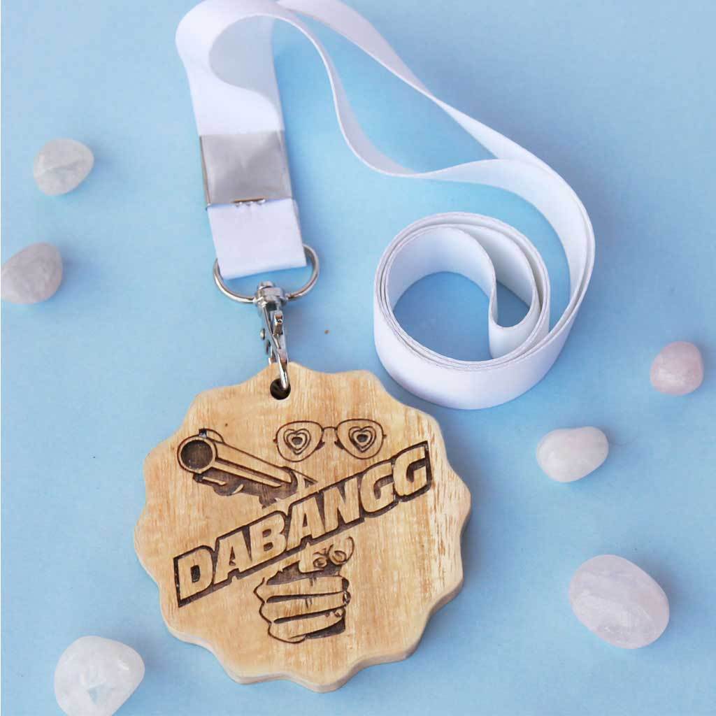 Dabang Wooden Medal - These Funny Awards Are Perfect Gifts For Friends and Loved Ones - These Custom Medals Come Engraved In Mahogany and Birch wood - Buy Medals Online From The Woodgeek Store