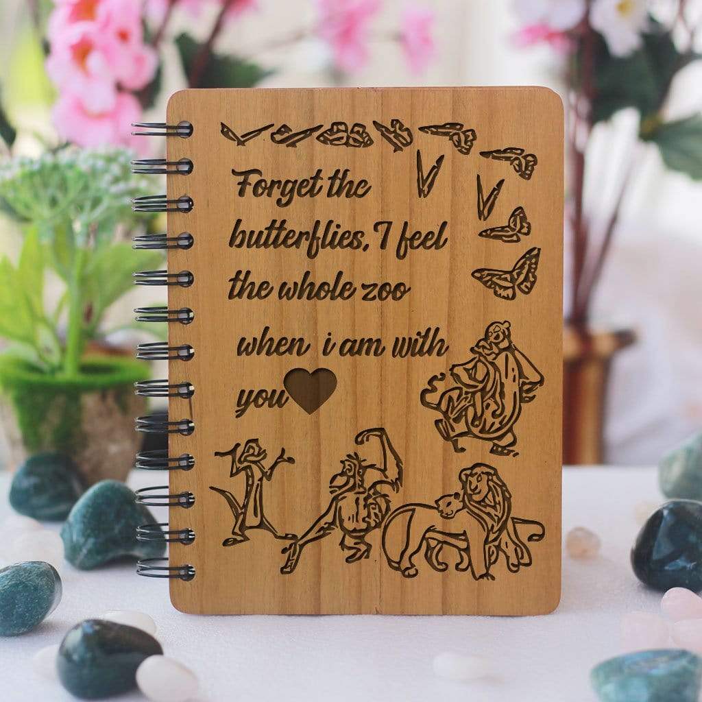 Forget The Butterflies - Personalized Wooden Notebook