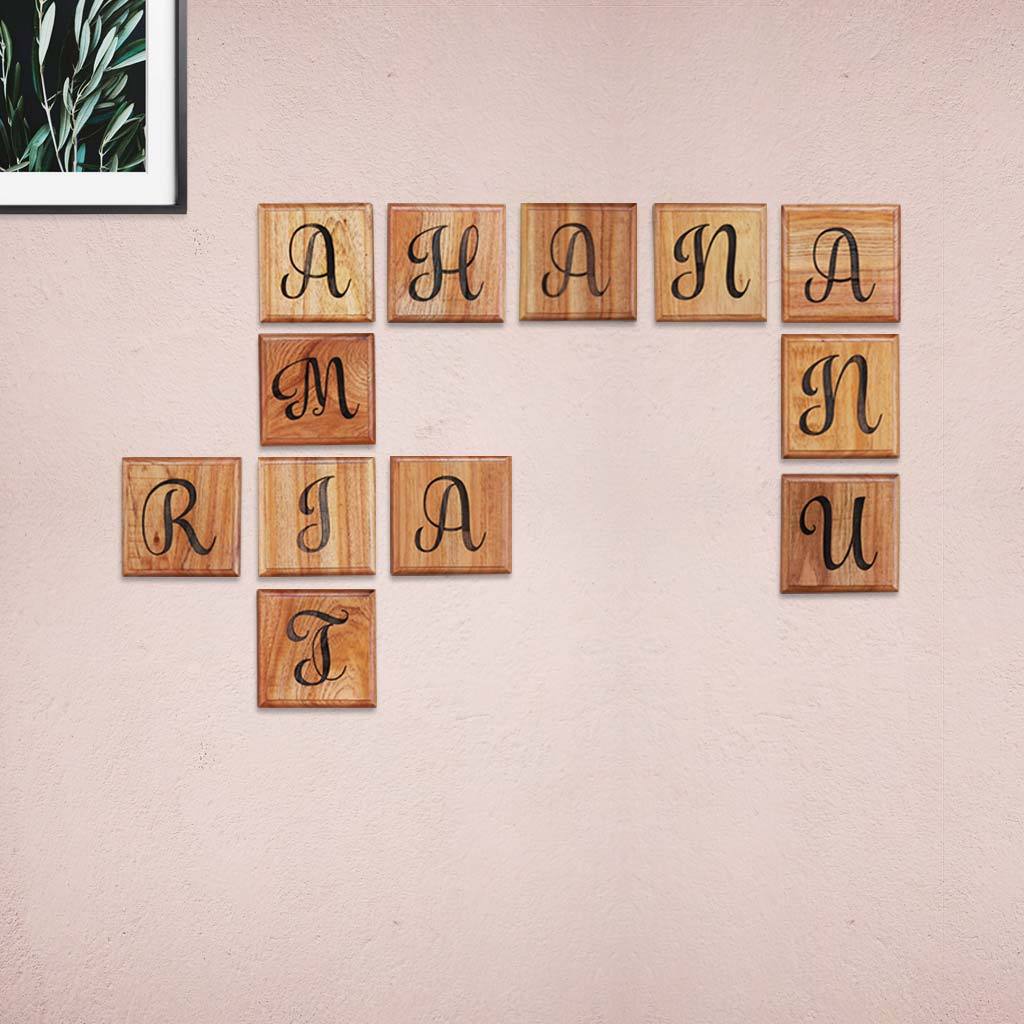 Personalized Family Tree Wooden Crossword Wall Art Home Decor Gifts