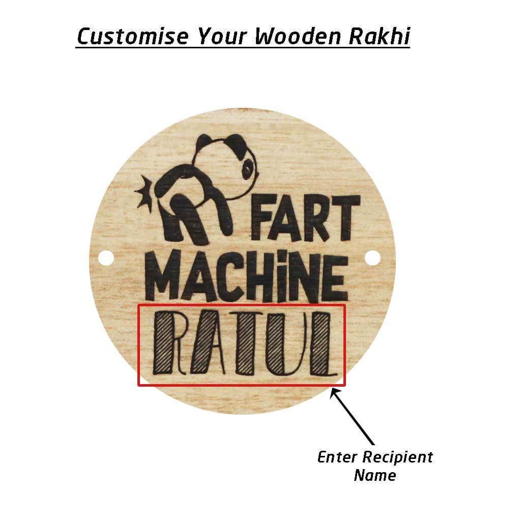 Personalised Rakhi With Name - Wooden Rakhi