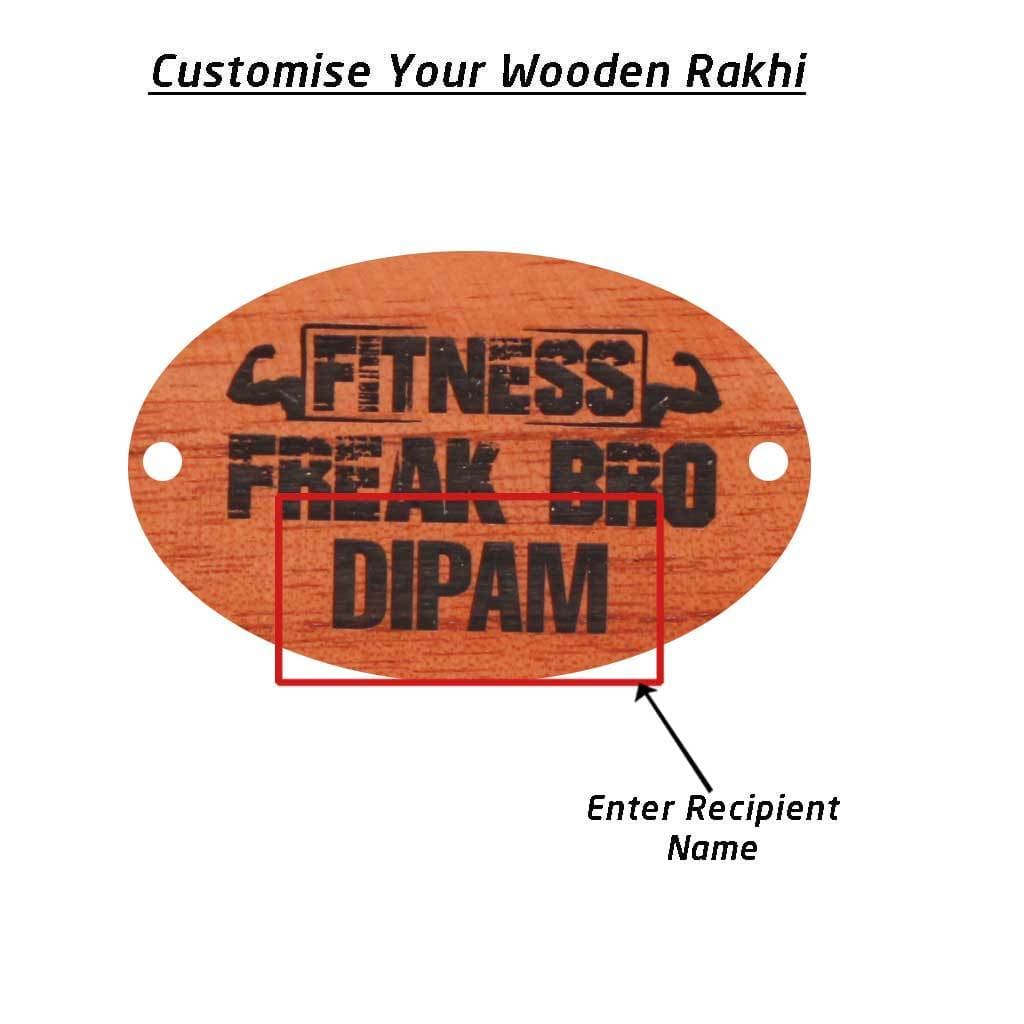 Personalised Rakhi With Name - Wooden Rakhi