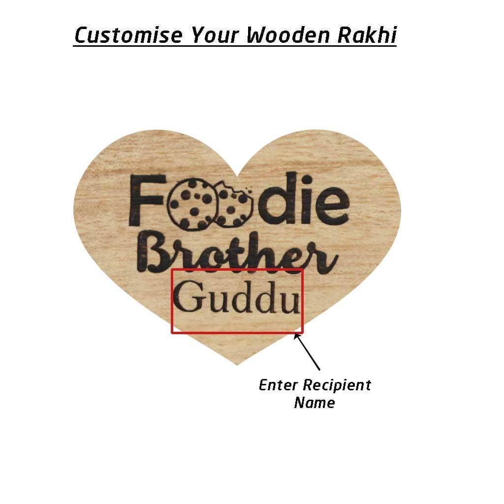 Personalised Rakhi With Name - Wooden Rakhi