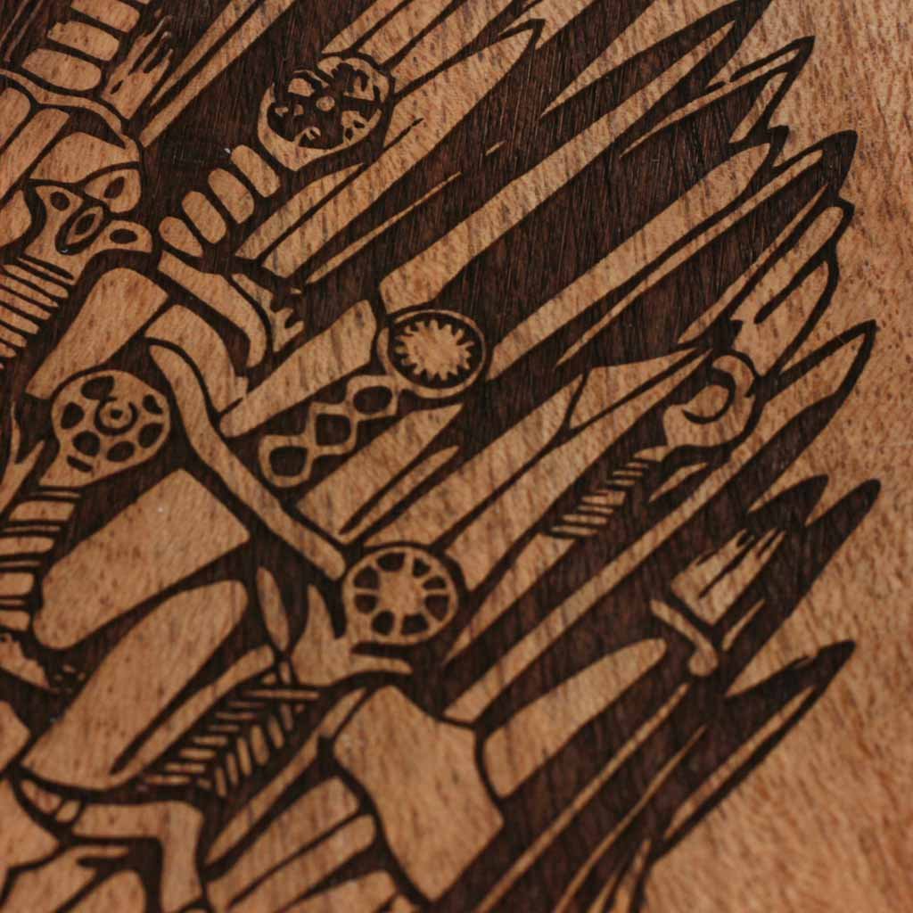 Game of Thrones Carved Wooden Poster - GOT Wall Art - Iron Throne Wood Artwork - Wood Wall Art Decor - Woodgeek Store