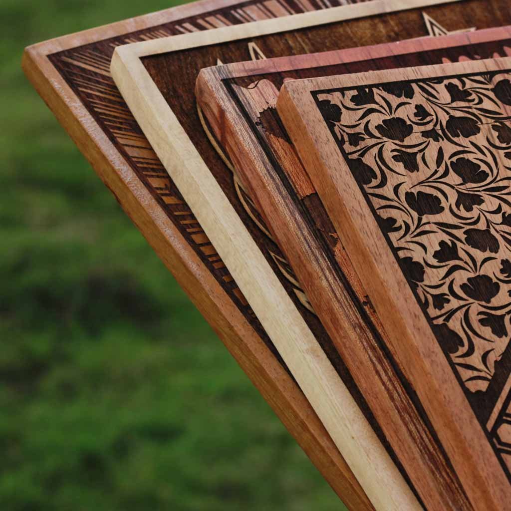 Carved Wooden Poster in Mahogany, Teak, Beech Wood and Birch Wood by Woodgeek Store - Wooden Artwork - Buy Wood Wall Art Decor Online 