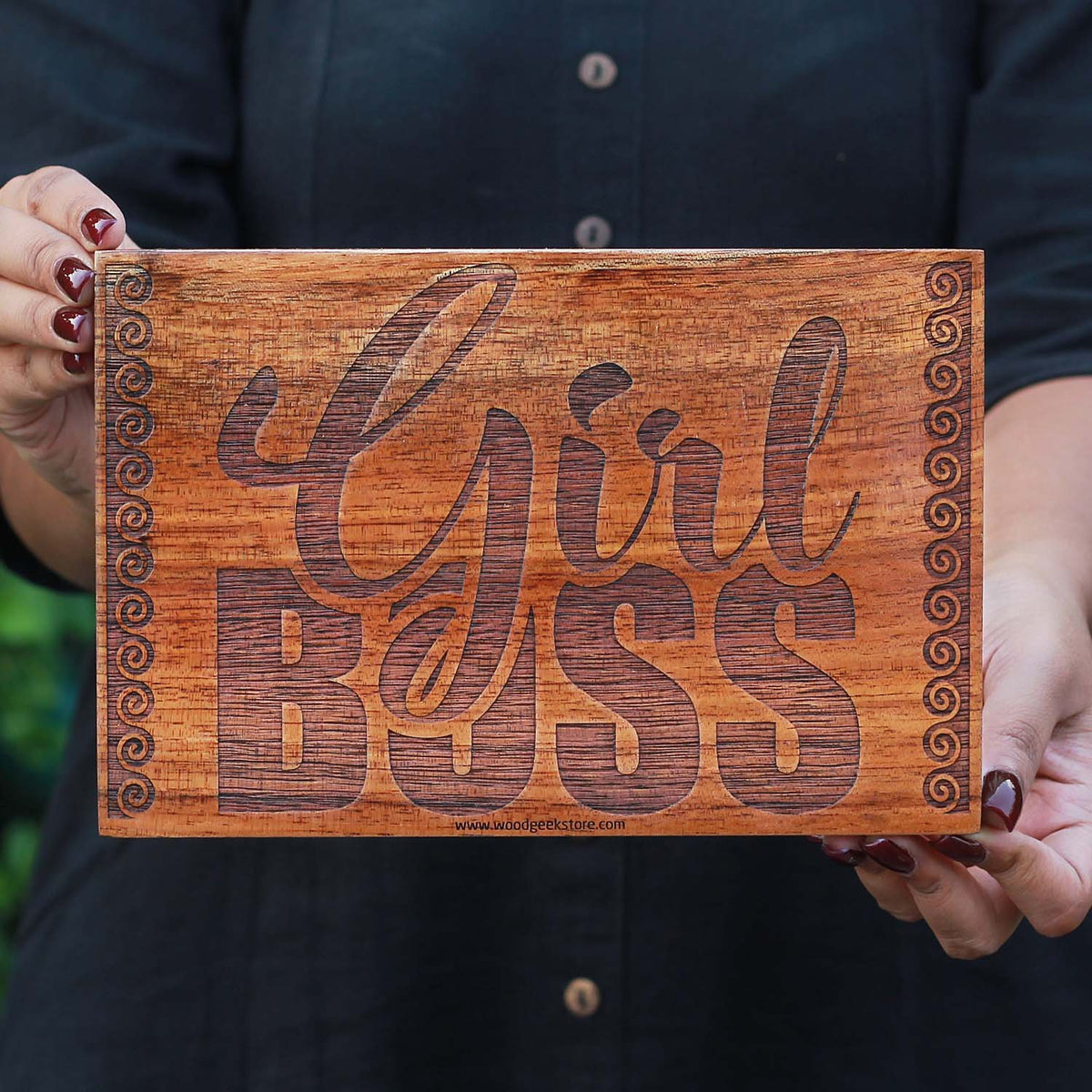 Girl Boss Wood Wall Poster | Wood Wall Hanging | Custom Wood Signs | Woodgeek Store