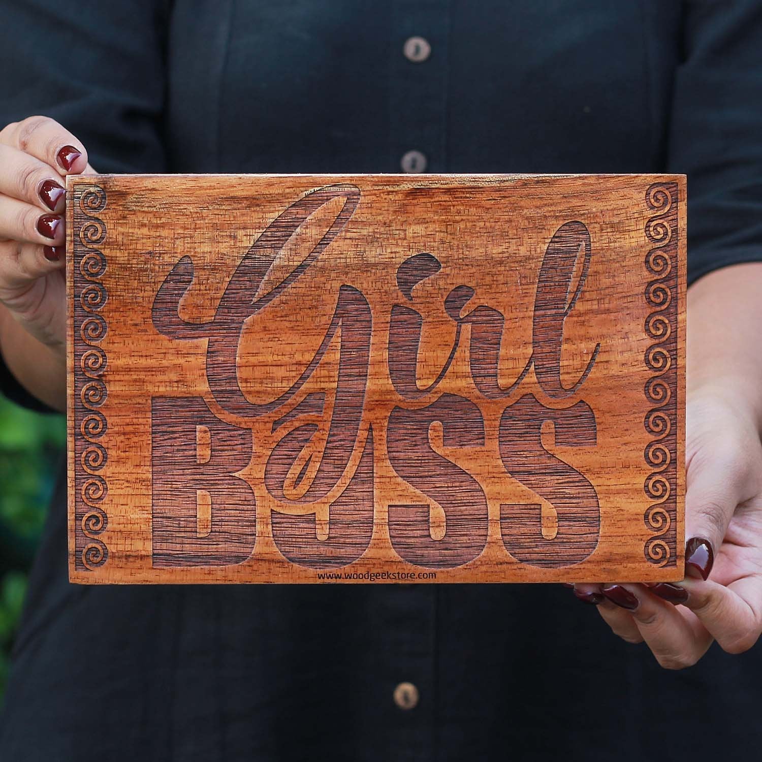 Girl Boss Wood Wall Poster | Wood Wall Hanging | Custom Wood Signs | Woodgeek Store