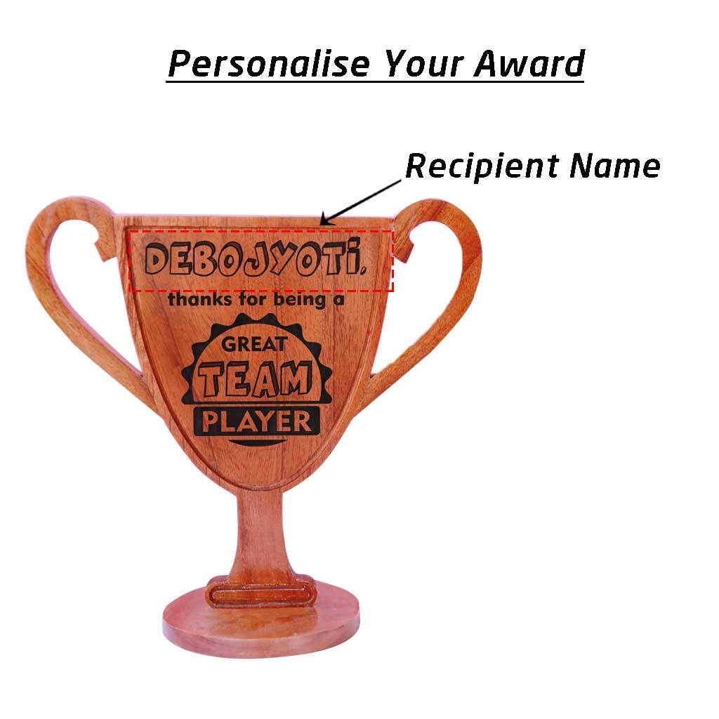 Best Colleague/ Team Player Wooden Trophy &amp; Award. Corporate Awards Like these Custom trophies make great Gift Ideas For Coworkers.