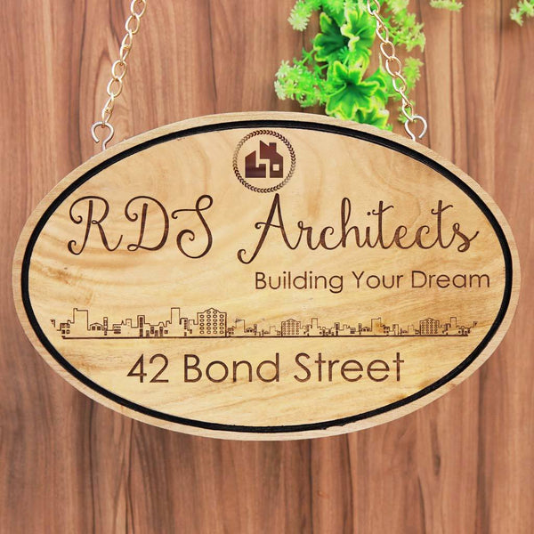 Engraved Name Plates For Architects| Hanging Wood Sign| Architect Gift ...