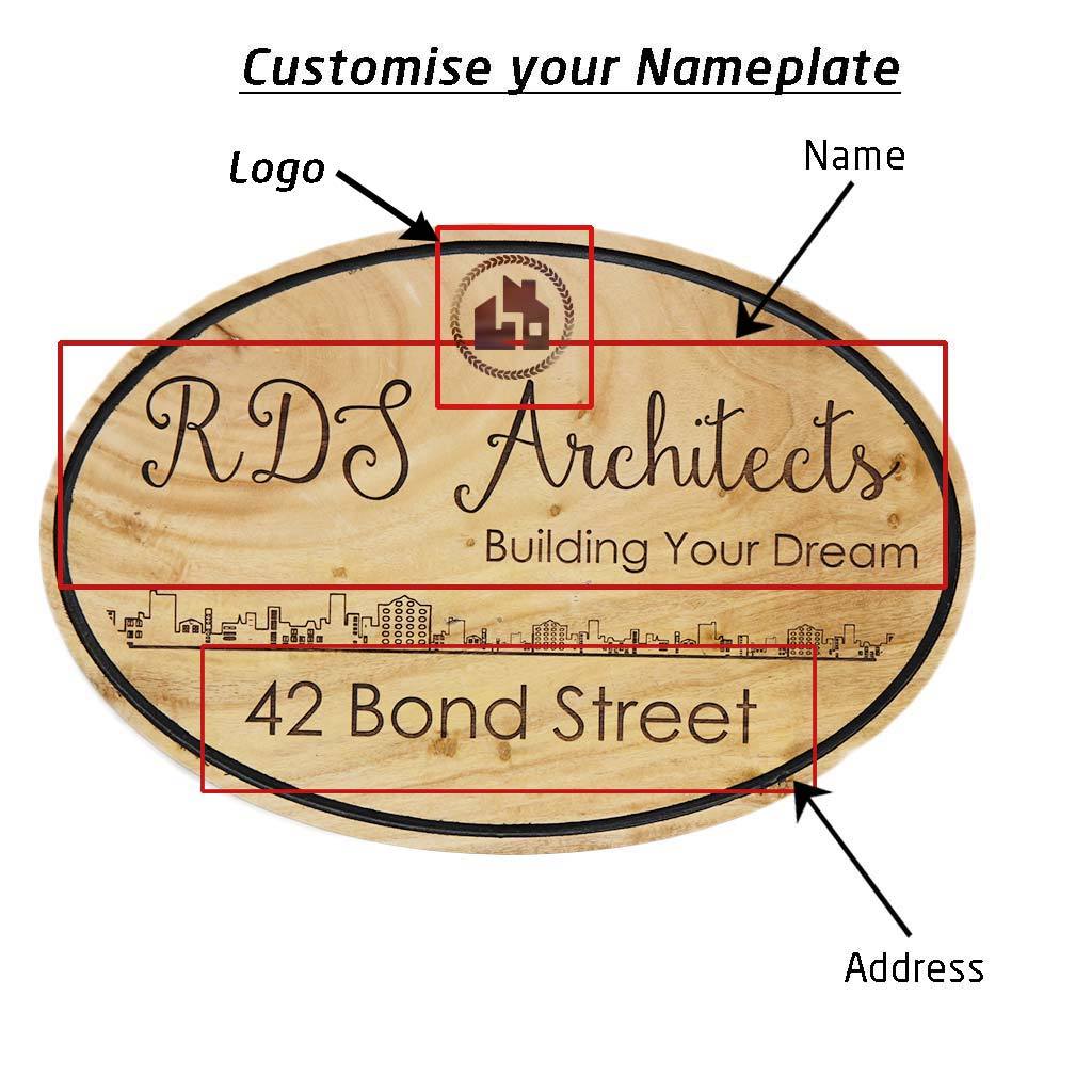Architect Name Plate. These Custom Name Plates Are Hanging Signs For Architectural Firms. This Business Sign and Office Name Plate Is A Great Gift For Architects.