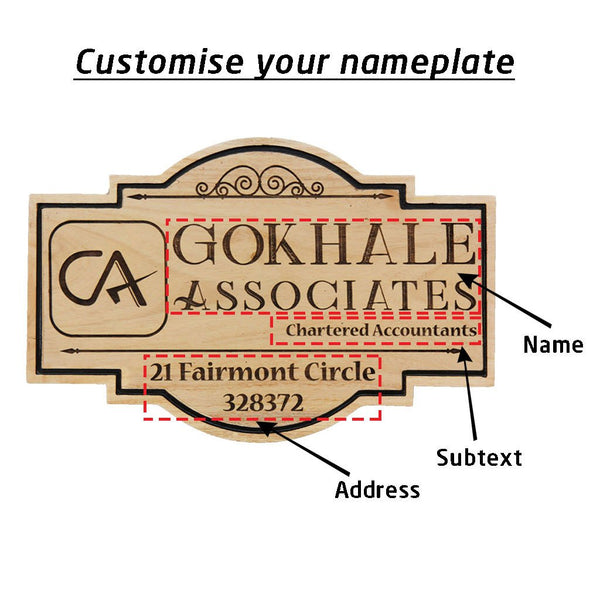 Office Name Plate For Chartered Accountants - Hanging Wooden Sign ...