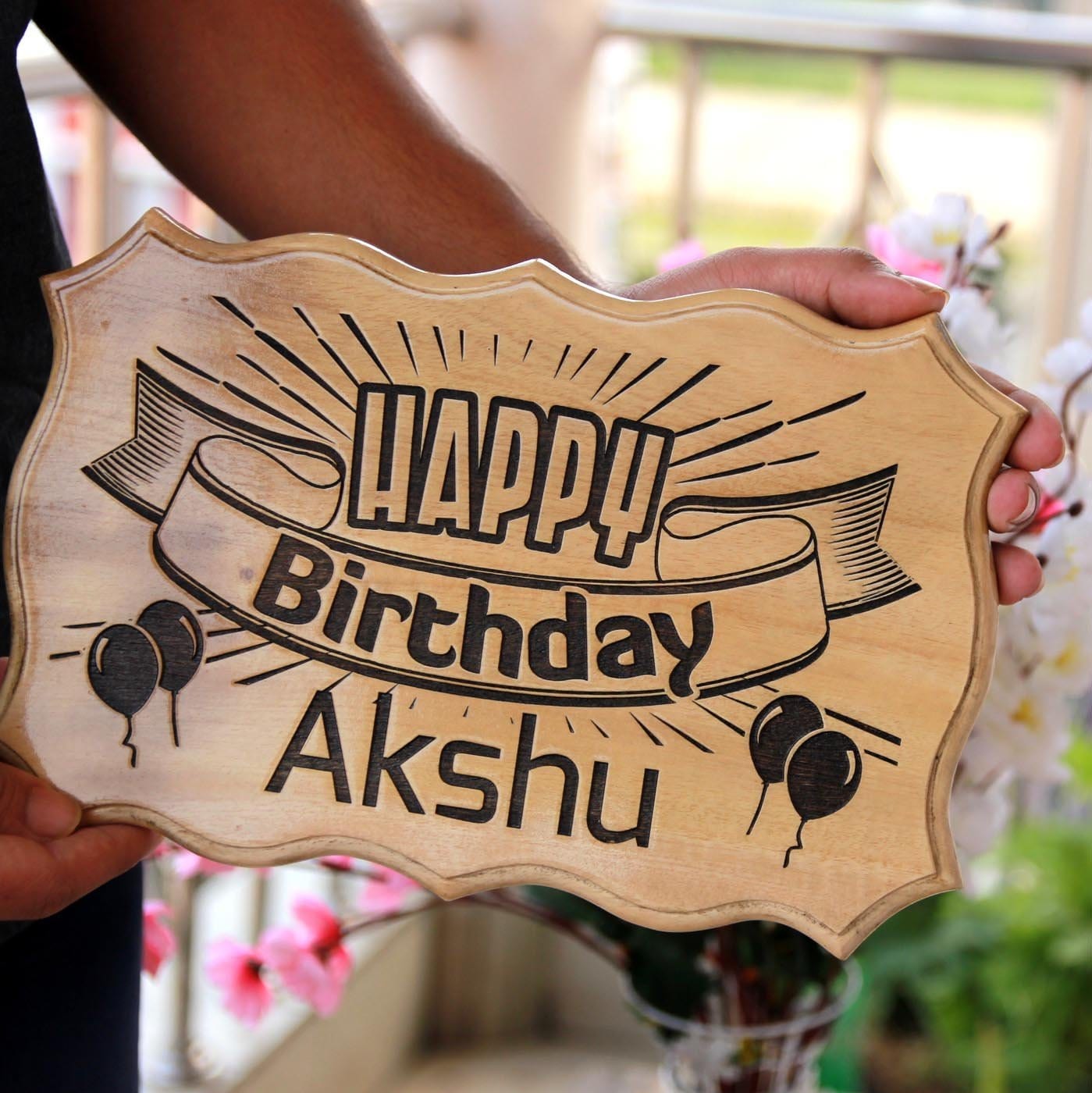 Happy Birthday Sign - Birthday Wood Sign for Wall - Wood Carved Signs - Home Decor Wooden Signs by Woodgeek Store