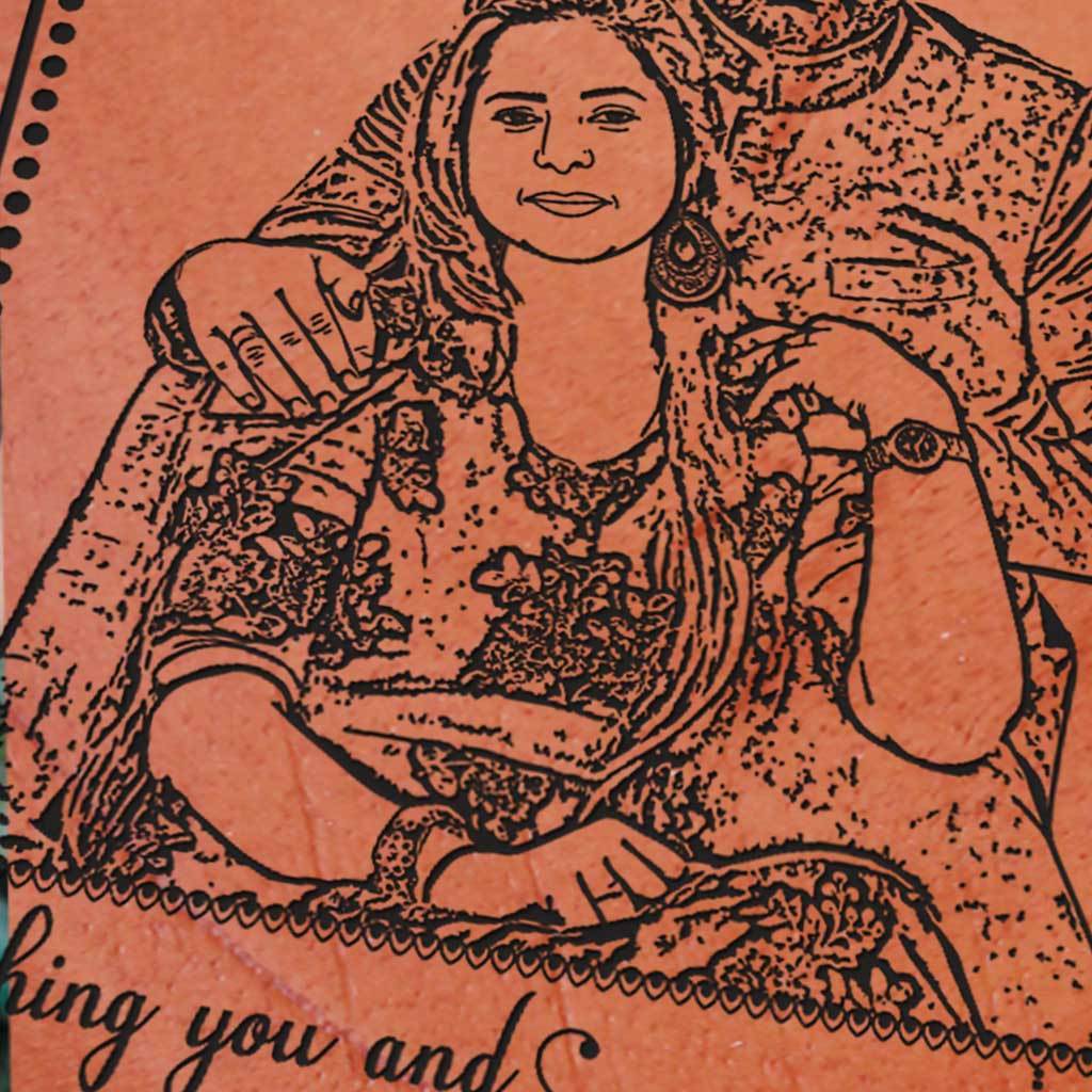 Wooden photo frames engraved with photo and Diwali wishes: Wishing you and your family a very happy Diwali. Happy Diwali Personalized Diwali Gift.