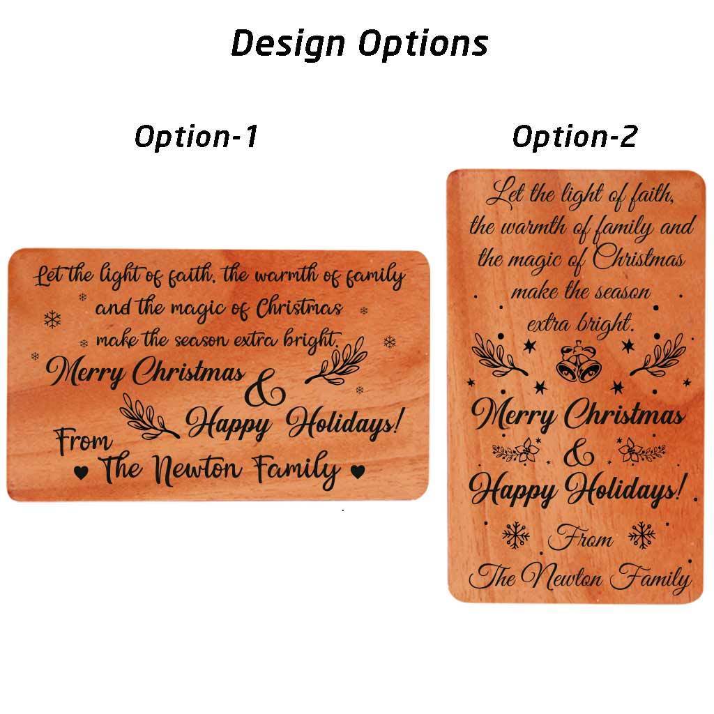 Happy Holidays Card - Wooden Cards Design Options