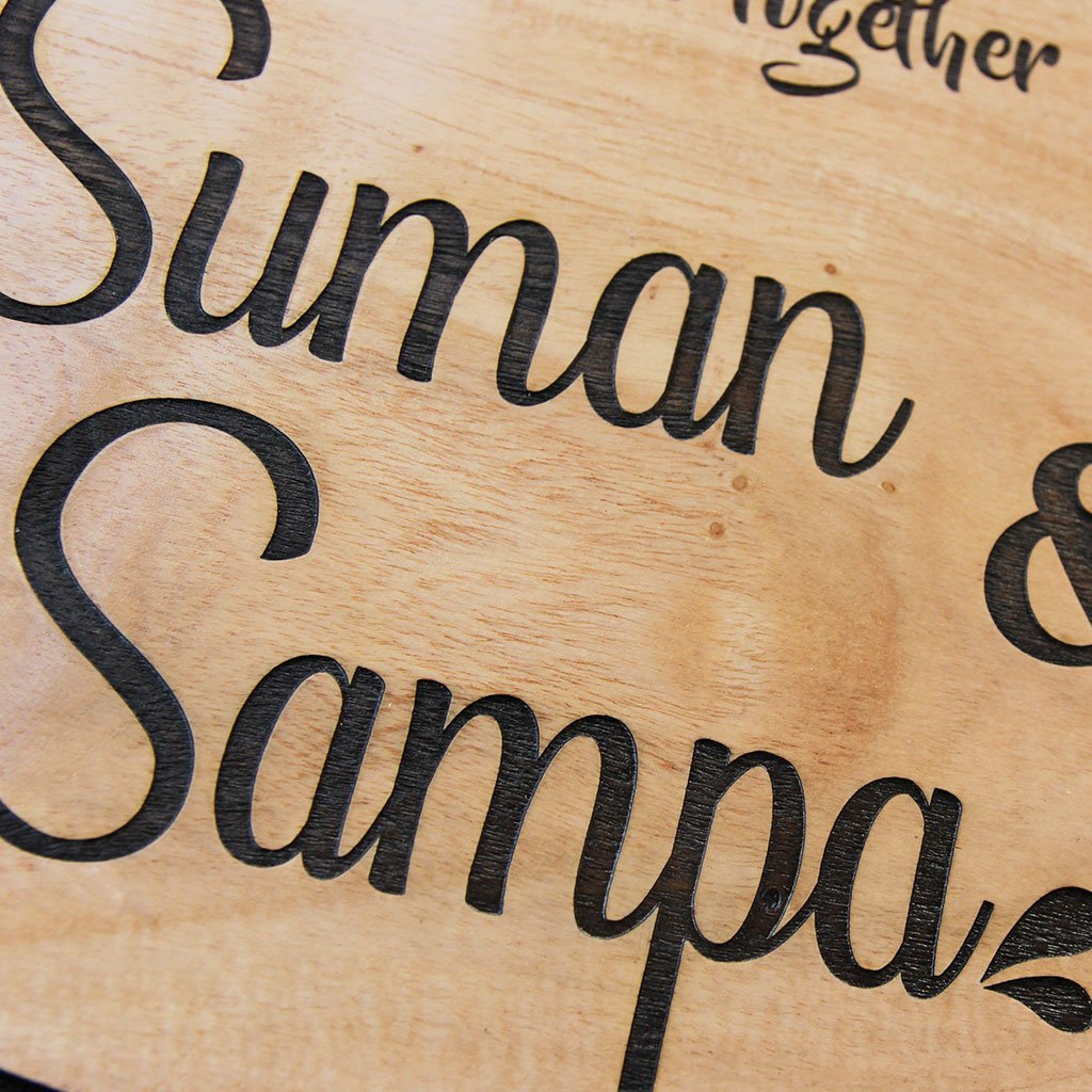 Home Is Wherever We Are Together - Hanging Wooden Signs - Wooden House Signs - Personalised Wooden Plaques - Gifts For Couples - Housewarming Presents - Name Plaques - Hanging Signs - Woodgeek Store