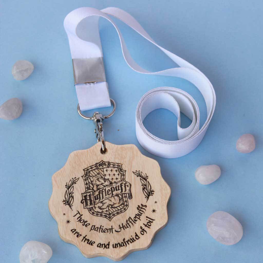 House Hufflepuff Wooden Medal. This custom medal is the best gift for Harry Potter fans. Harry Potter Medals for Potterheads.
