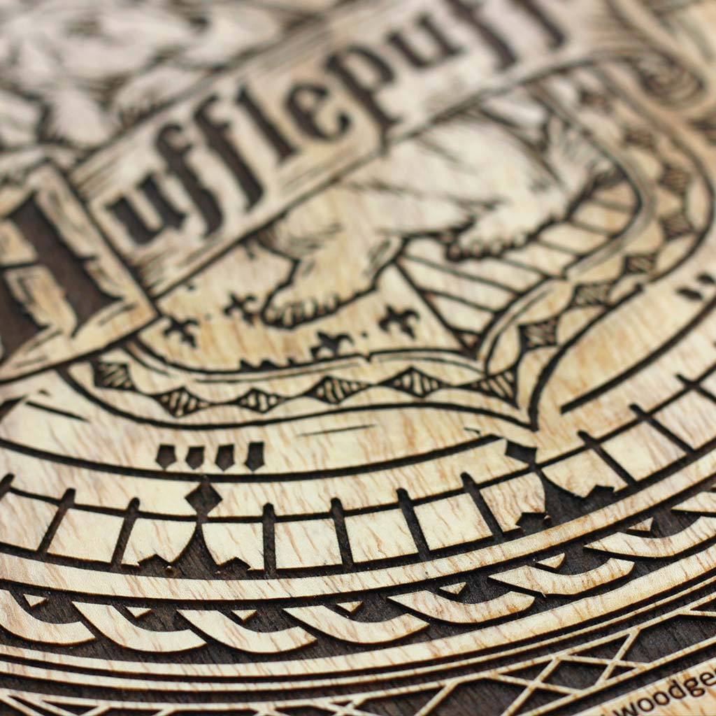 Hogwarts House Hufflepuff Wooden Poster &amp; Wall Art - Gifts for Harry Potter fans by Woodgeek Store