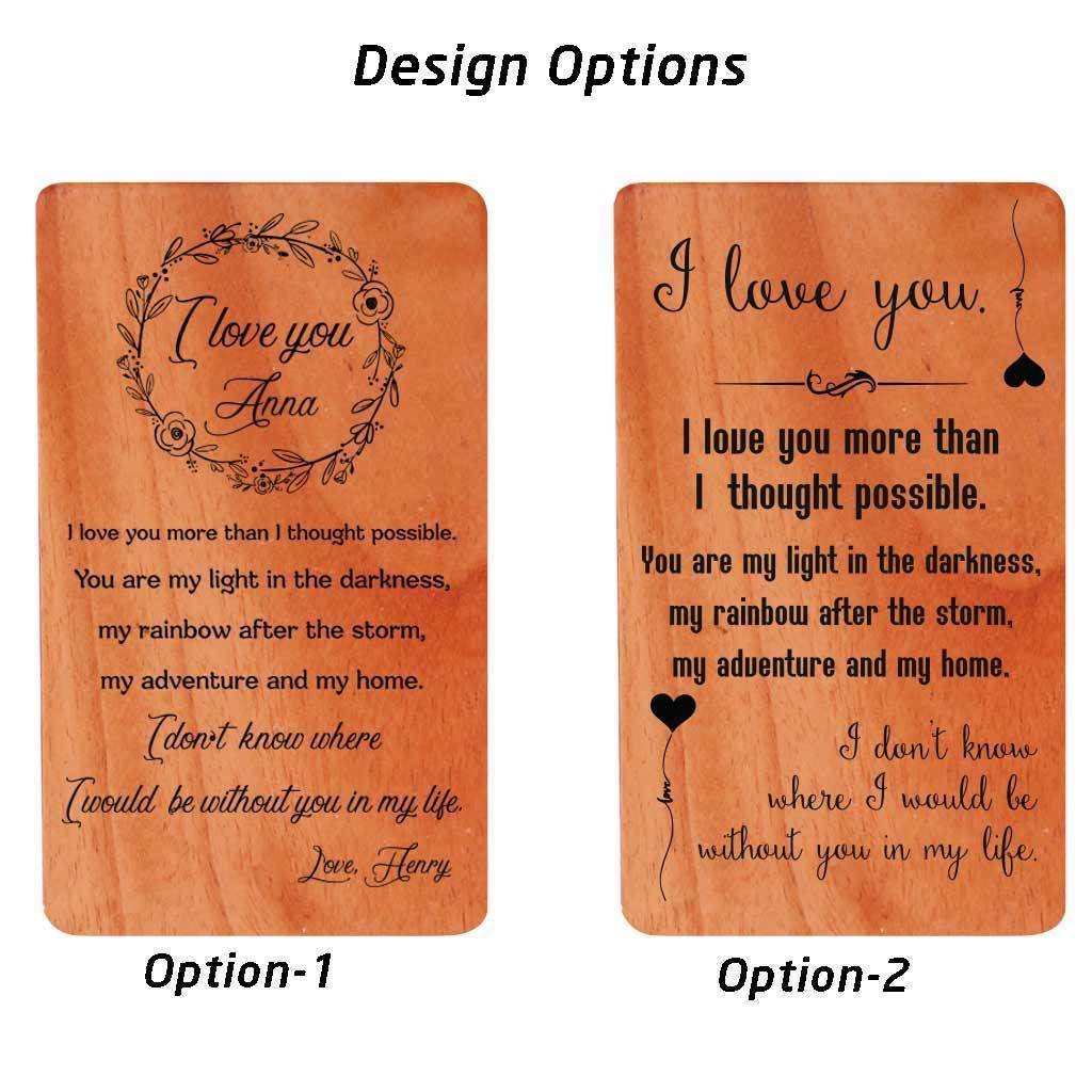 Personalized I Love You Cards Wooden Cards Romantic Valentines