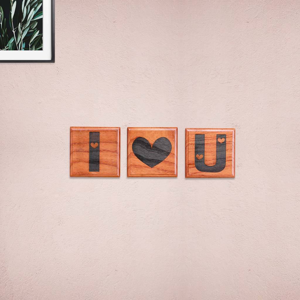 I Love You Wooden Crossword Art - Love Decorative Letter Tiles for Home Decor - Romantic Gifts for Valentine's Day by Woodgeek Store