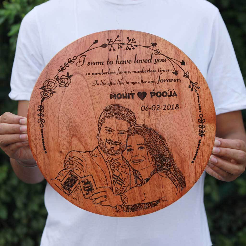 Love is a Symphony – Engraved Wooden Wedding Frame