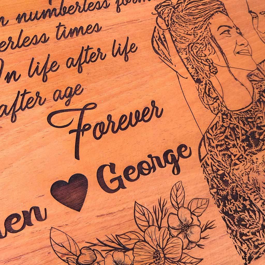 I seem to have loved you in numberless forms, numberless times…In life after life, in age after age, forever. Large Hanging Sign With Photo On Wood. Looking for photo gifts? This Wood Engraved Photo Is The Best Gift For Husband Or Wife.