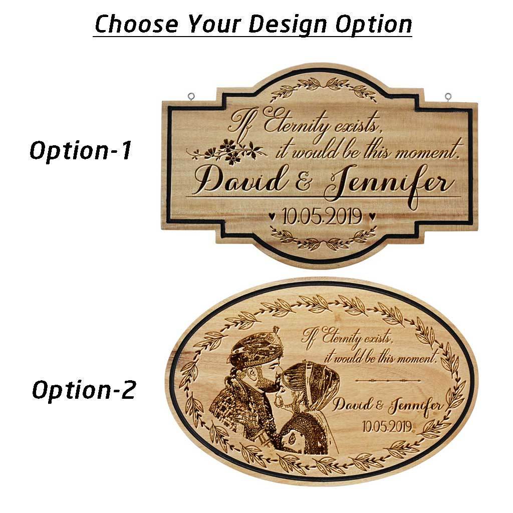 If Eternity Exists, It Would Be This Moment Hanging Wood Sign - This Wood Engraved Photo Makes The Best Wedding Gifts &amp; Anniversary Gifts For Any Couple Or Loved Ones - Buy Unique Romantic Gifts And Engrave Photo On Wood At The Woodgeek Store