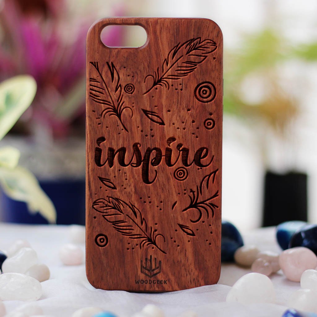 Inspire Wooden Phone Case from Woodgeek Store - Rosewood Phone Case - Engraved Phone Case - Wooden Phone Covers - Custom Wood Phone Case - Cool Phone CasesInspire Wooden Phone Case from Woodgeek Store - Rosewood Phone Case - Engraved Phone Case - Wooden Phone Covers - Custom Wood Phone Case - Cool Phone Cases