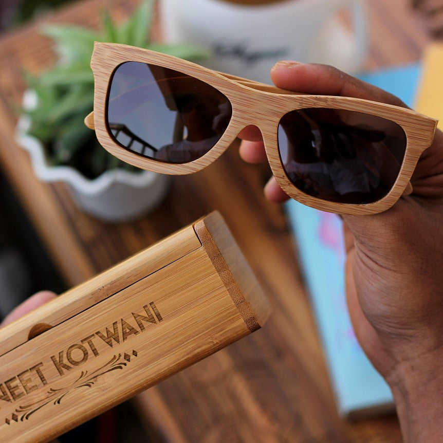 The Journeyman - brown bamboo square wooden sunglasses