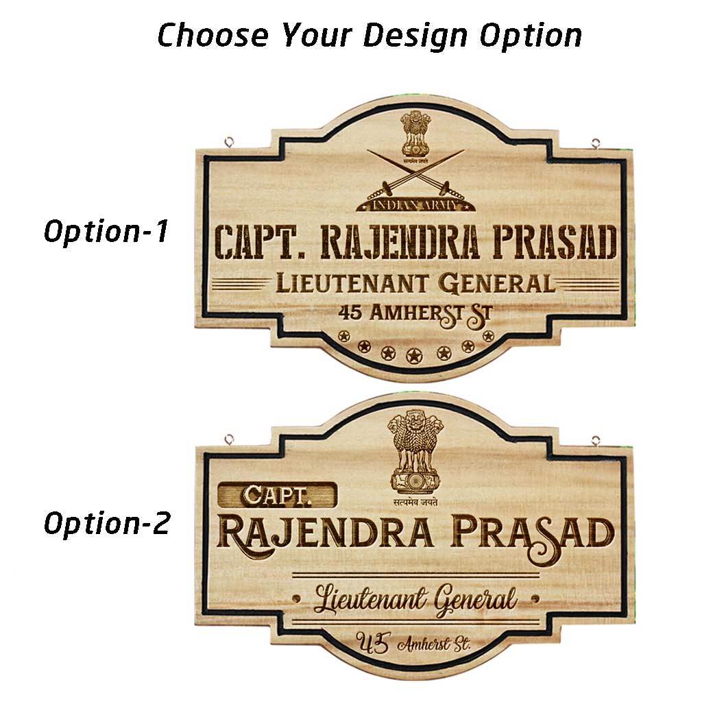 Wooden Name Plates For Army Officers. This Hanging Wooden Sign For Army Officers Is A Great Name Board. These Custom Name Plates Are The Best Gifts For Army Officers.