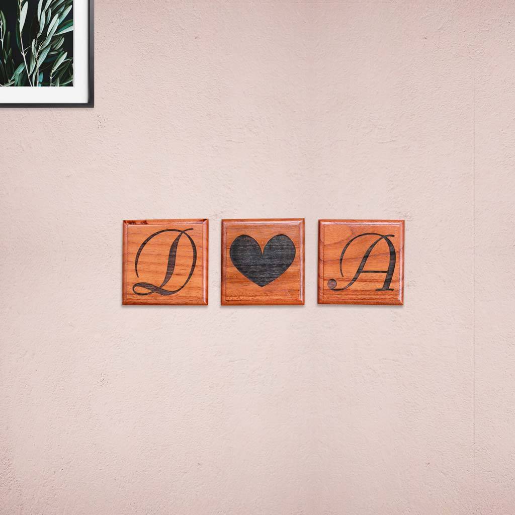 Crossword Wall Art - Wooden Tiles With Letters On Them - Wooden Letter Pieces Personalised With Your Initials - Woodgeek Store
