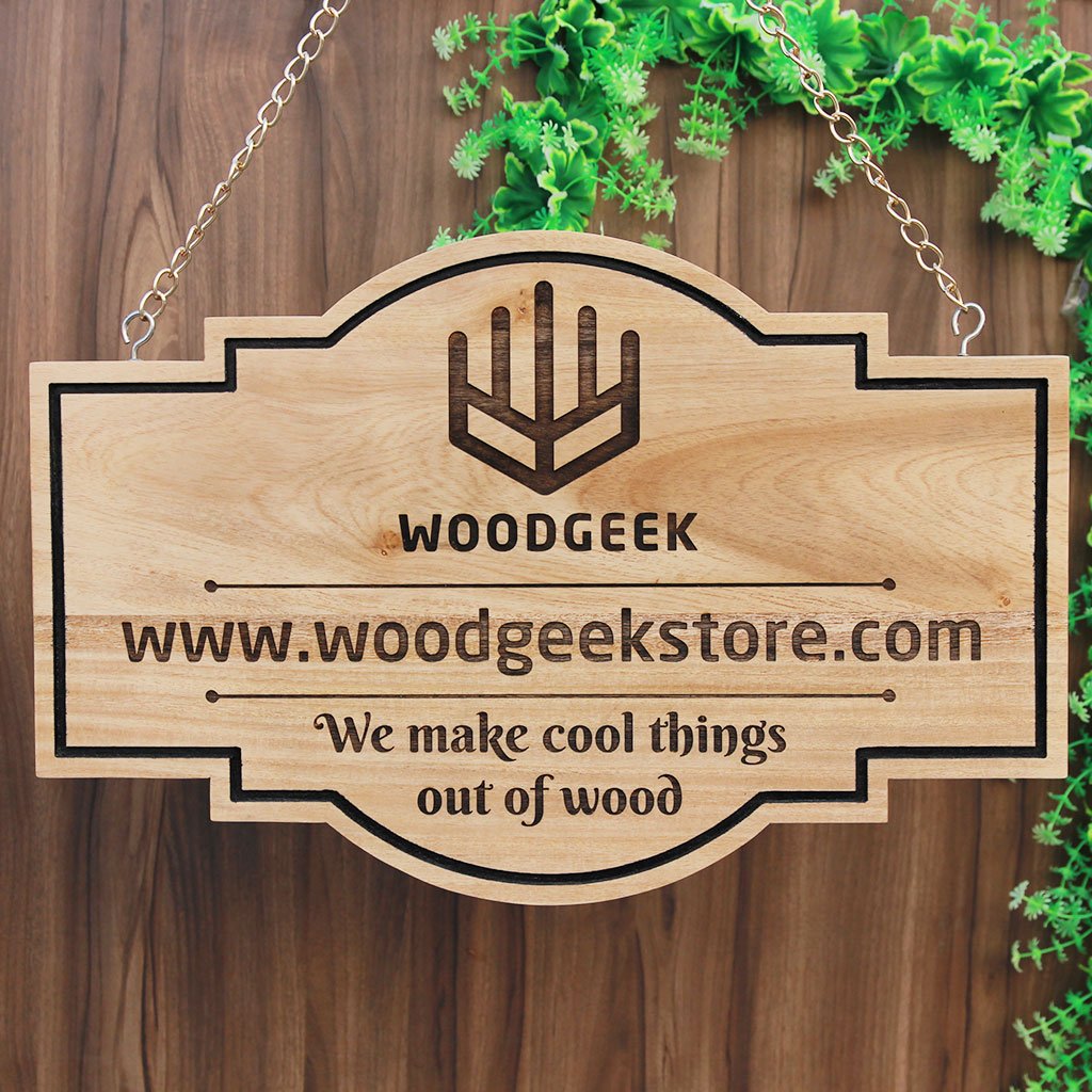 Wooden Hanging Shop Sign & Business Sign | Custom Wood Signs ...
