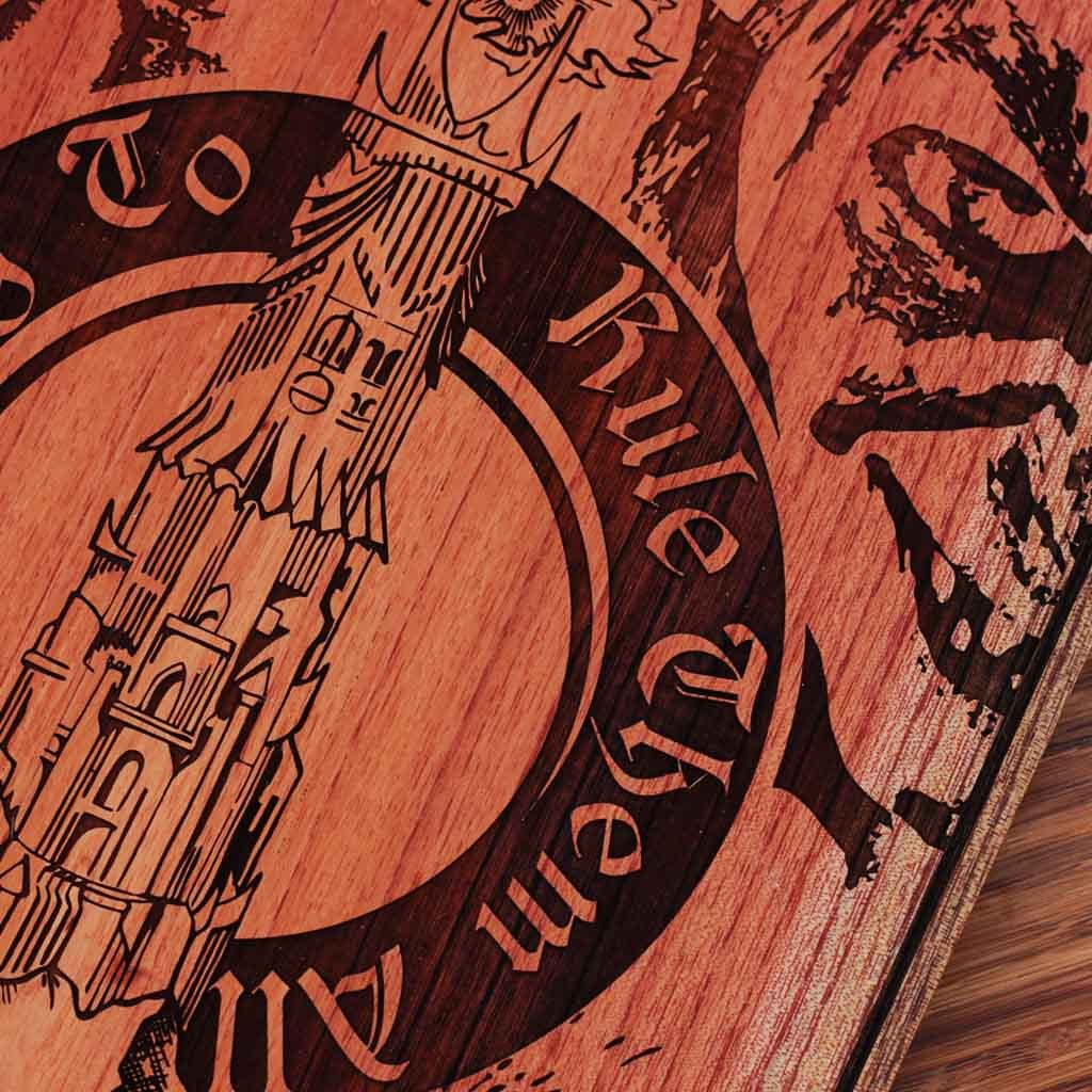 Lord of the Rings Carved Wooden Poster One Ring Wood Wall Art