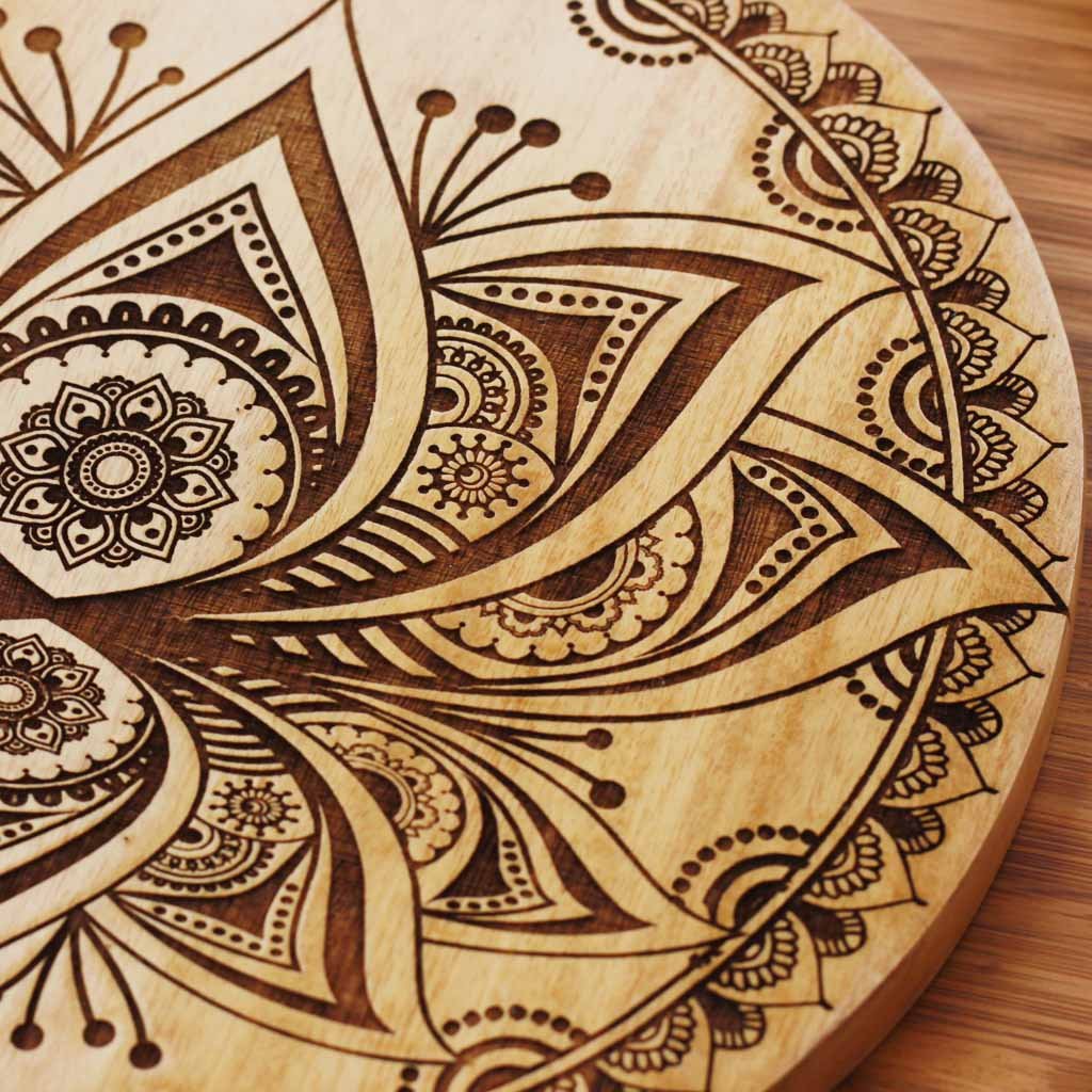 The Divine Lotus Carved Wooden Poster