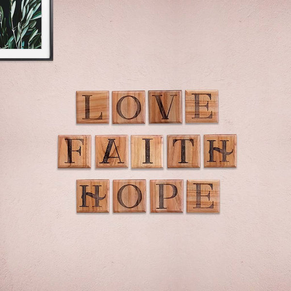 Love Hope Faith Wooden Crossword Art | Scrabble Wall Art | Home
