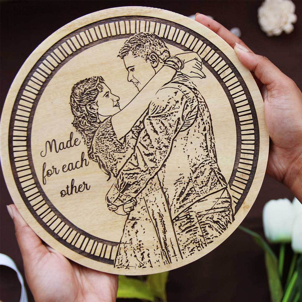 Made For Each Other Personalized Wooden Frame. This Photo On Wood Is One Of The Best wedding Gifts For Couples Or Wedding Gift For Friend
