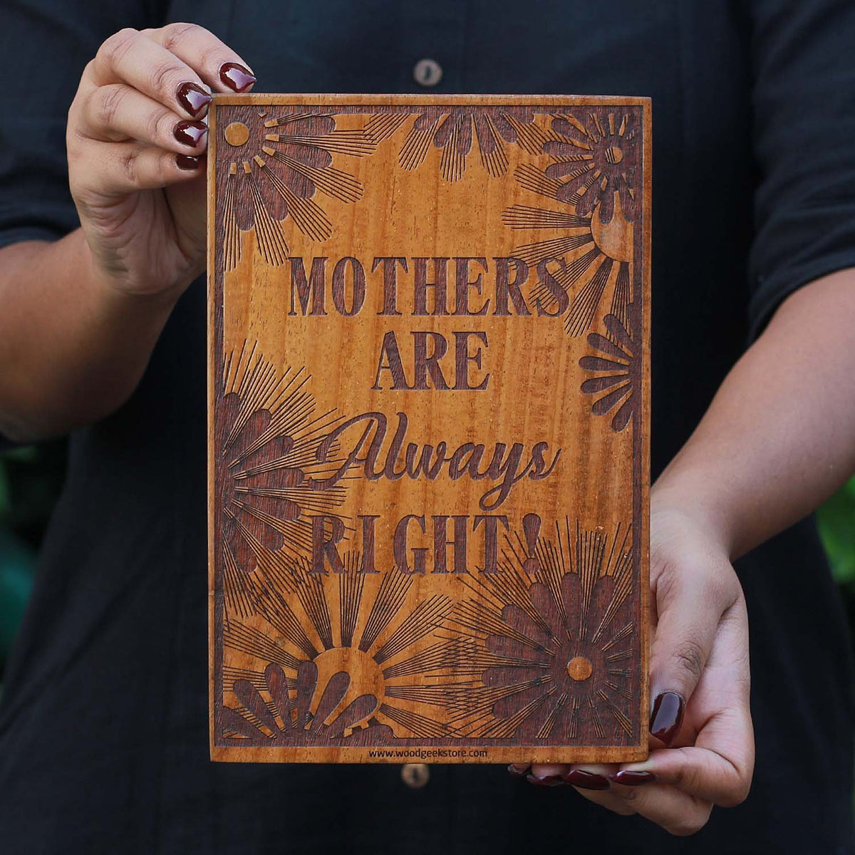 Mothers are always right | Carved Wall Posters | Gift for Mothers | Mother&#39;s Day Gifts | Woodgeek Store