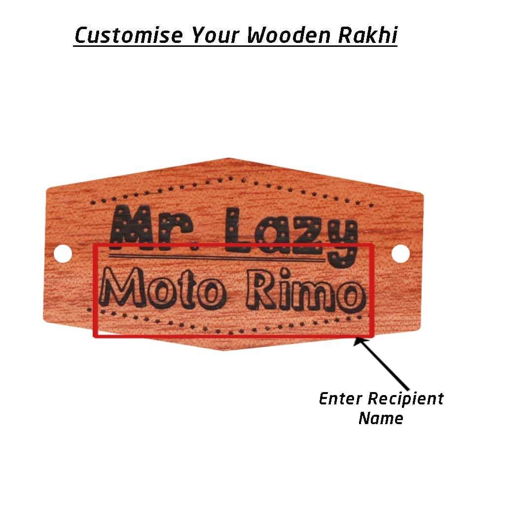 Personalised Rakhi With Name - Wooden Rakhi